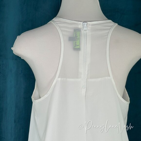 Sam Edelman Sheer Yoke Tank Top Medium M White - Picture 13 of 13